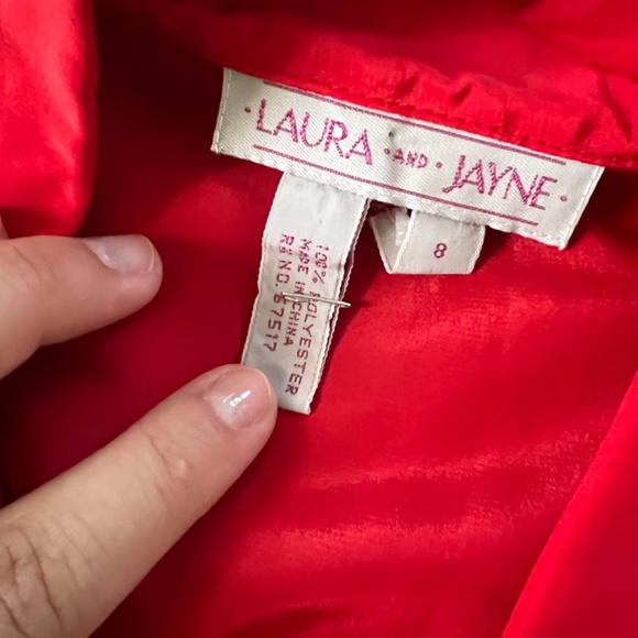 Vintage Laura & Jayne Red Blouse with Black Buttons - Picture 4 of 4